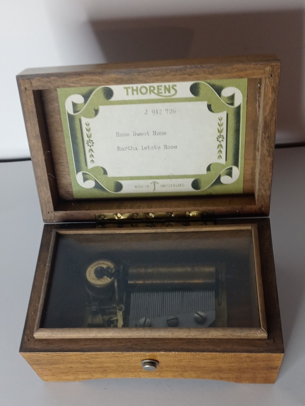 Thorens Vintage Music Box Made In Switzerland Plays Two Songs